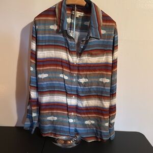 Long sleeve button up Aztec print size L